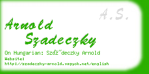 arnold szadeczky business card